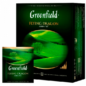 Чай в пакетиках GREENFIELD Flying Dragon зеленый, 100 пакетиков фото 3486