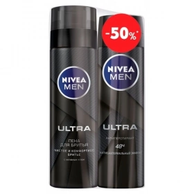 NIVEA Набор Пена для бритья Ultra + Дезодорант мужской Ultra, 250 мл + 150 мл фото 1795